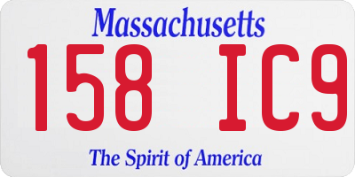 MA license plate 158IC9