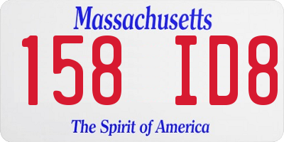 MA license plate 158ID8