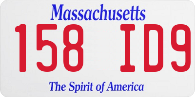 MA license plate 158ID9