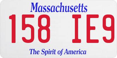 MA license plate 158IE9