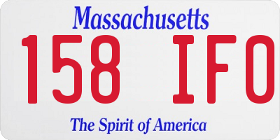 MA license plate 158IF0