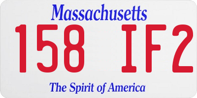 MA license plate 158IF2