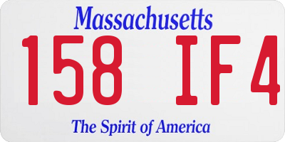 MA license plate 158IF4