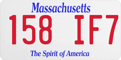 MA license plate 158IF7