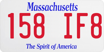 MA license plate 158IF8