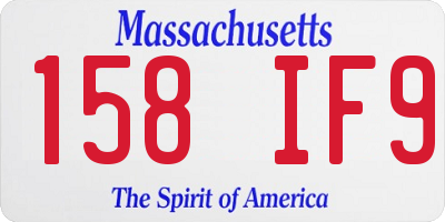 MA license plate 158IF9