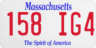 MA license plate 158IG4