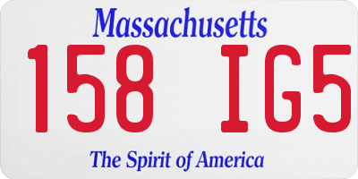 MA license plate 158IG5