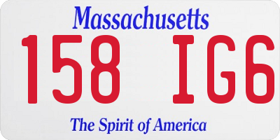 MA license plate 158IG6