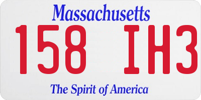 MA license plate 158IH3