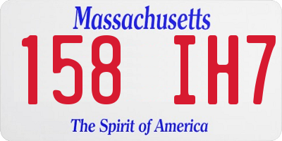 MA license plate 158IH7