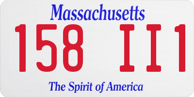 MA license plate 158II1