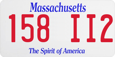 MA license plate 158II2
