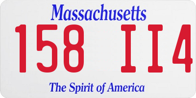 MA license plate 158II4