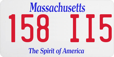 MA license plate 158II5