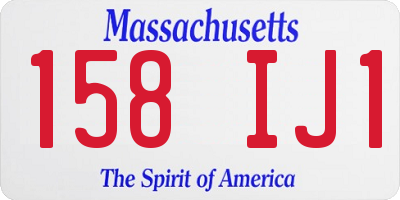MA license plate 158IJ1