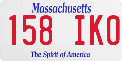 MA license plate 158IK0