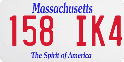MA license plate 158IK4