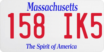 MA license plate 158IK5