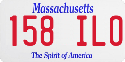 MA license plate 158IL0
