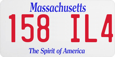 MA license plate 158IL4