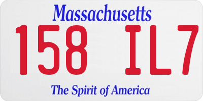 MA license plate 158IL7
