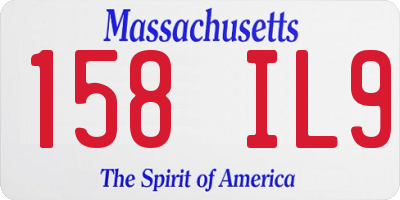 MA license plate 158IL9