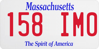 MA license plate 158IM0