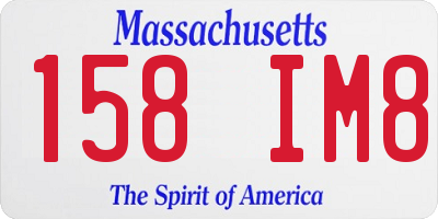 MA license plate 158IM8