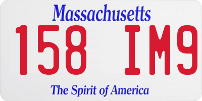 MA license plate 158IM9