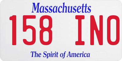 MA license plate 158IN0