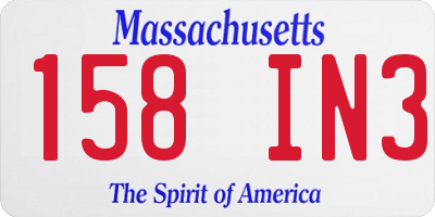 MA license plate 158IN3