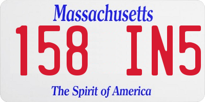 MA license plate 158IN5