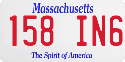 MA license plate 158IN6
