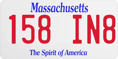 MA license plate 158IN8