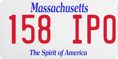 MA license plate 158IP0