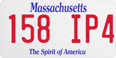 MA license plate 158IP4