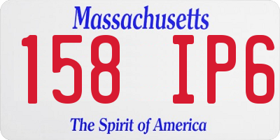 MA license plate 158IP6