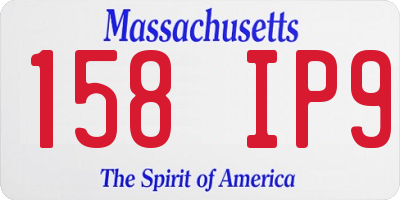 MA license plate 158IP9
