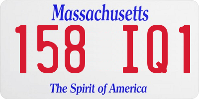 MA license plate 158IQ1