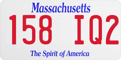 MA license plate 158IQ2
