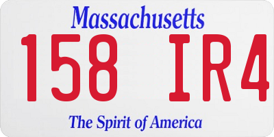 MA license plate 158IR4