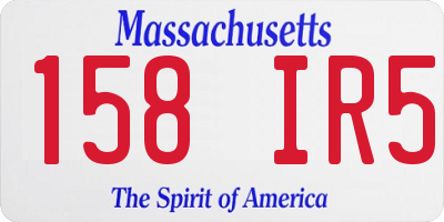 MA license plate 158IR5