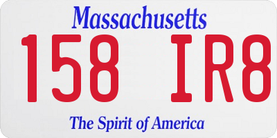 MA license plate 158IR8
