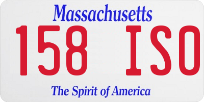 MA license plate 158IS0