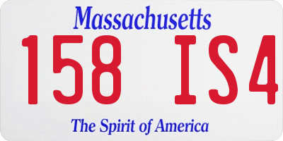 MA license plate 158IS4