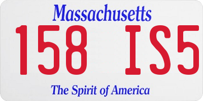 MA license plate 158IS5