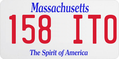 MA license plate 158IT0
