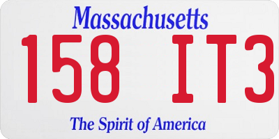 MA license plate 158IT3