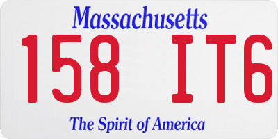 MA license plate 158IT6